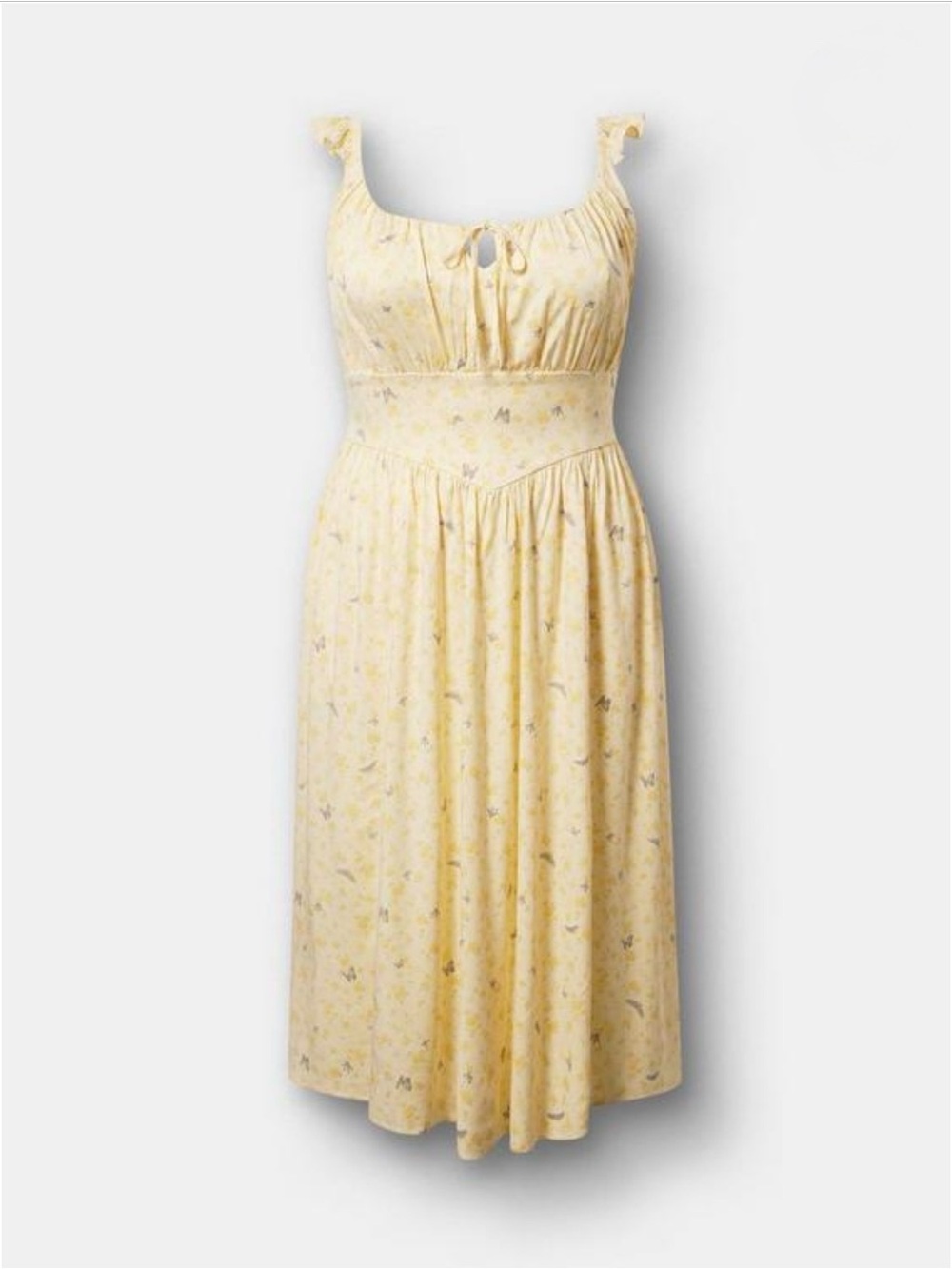 NWT- Midi Corset Dress- Yellow Floral
